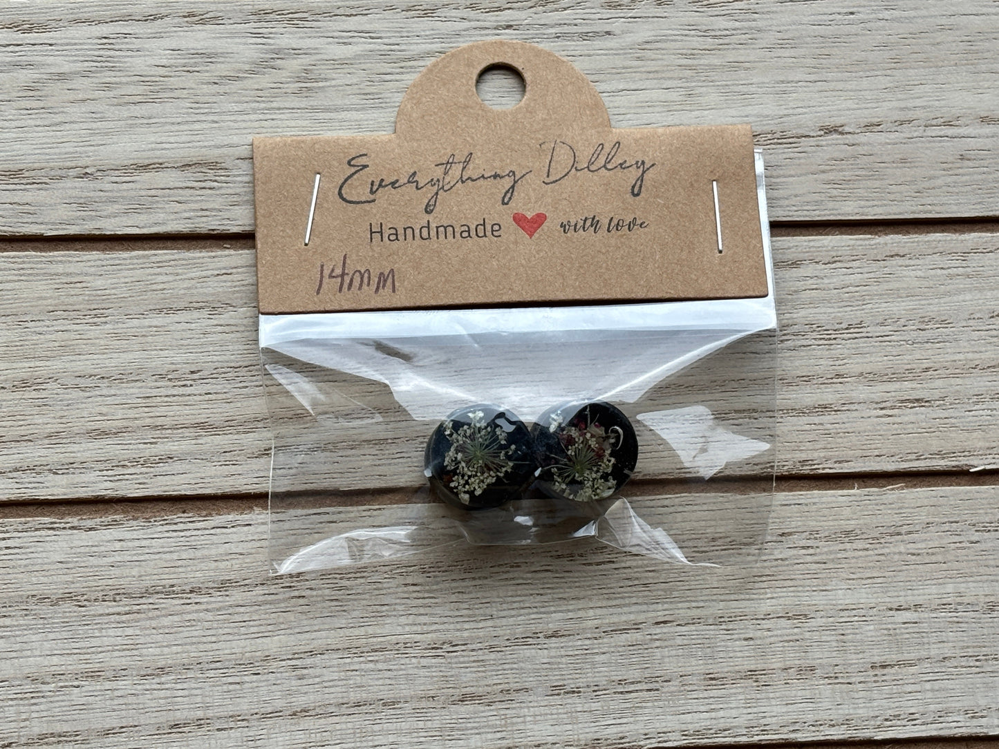 Queen Anne's Lace & Love Lies Bleeding Ear Plugs (stretched ears)