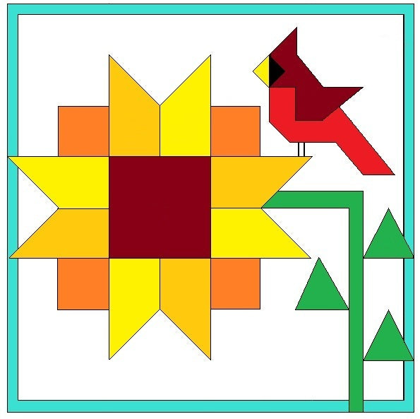 Barn Quilt Kit - Sunflower & Cardinal