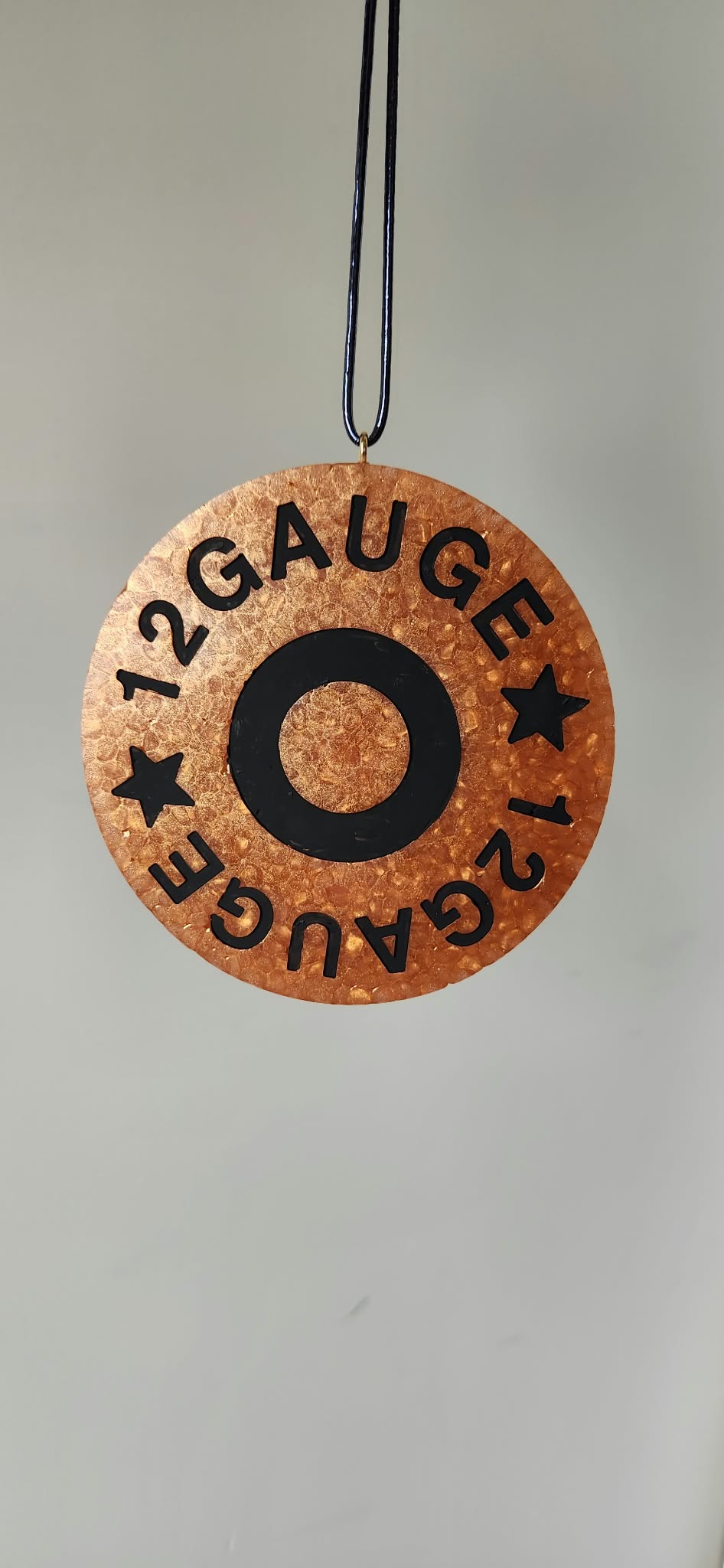 Round 12 Gauge metal pendant charm with star and circular text