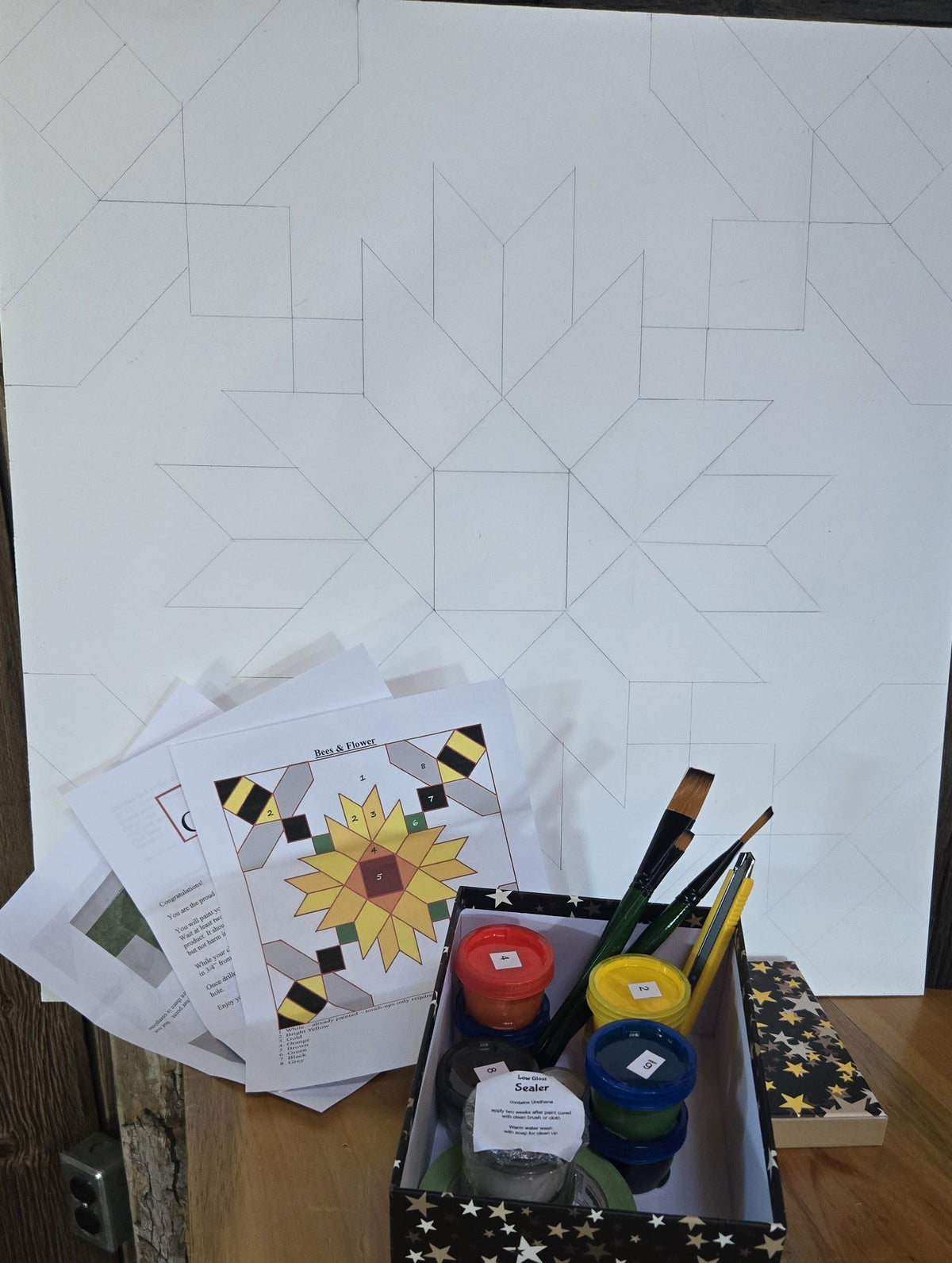Barn Quilt Kit - Sunflower & Cardinal