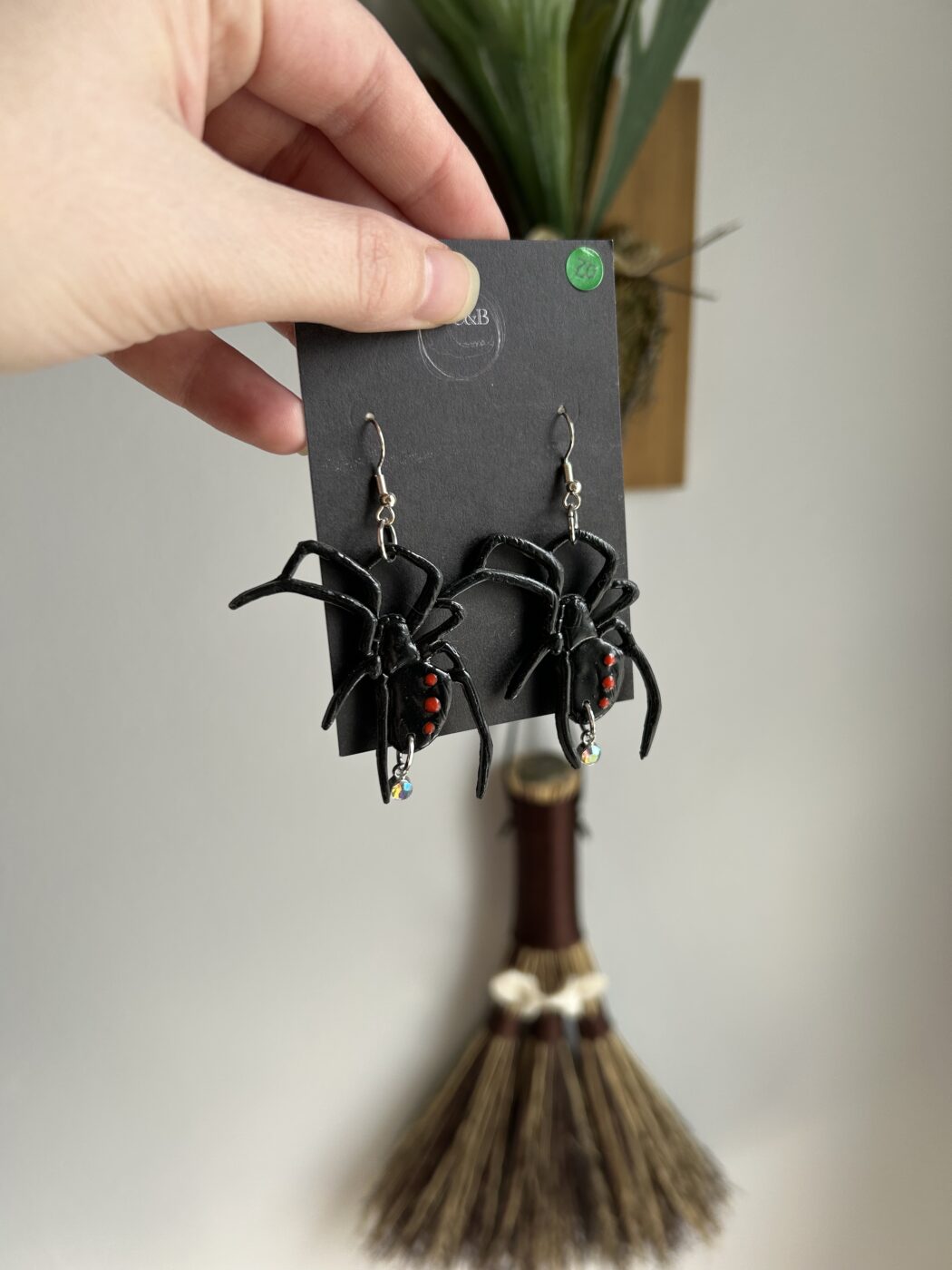 Black Widow Spider Earrings