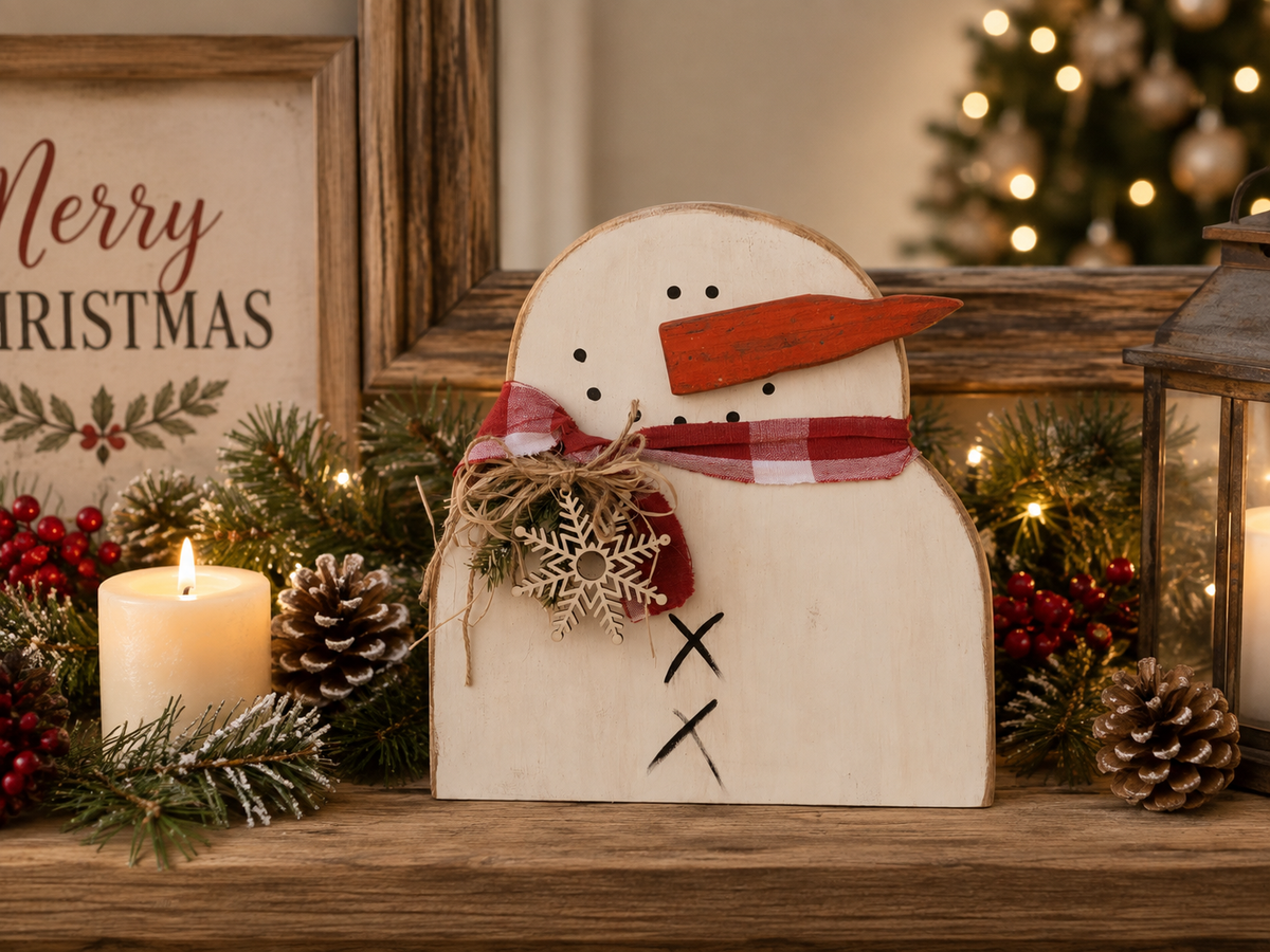 Rustic Wooden Snowmen