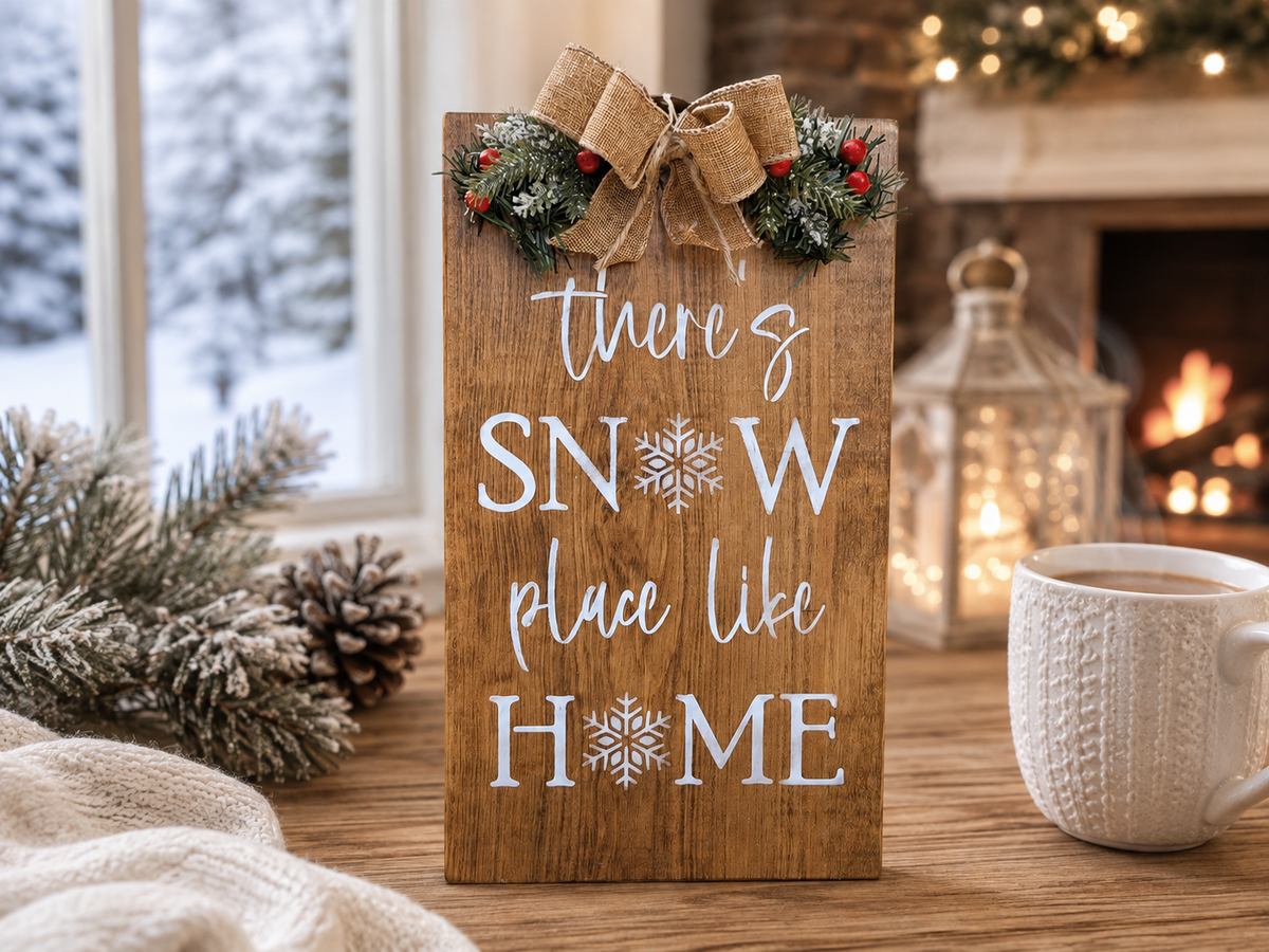 'There's SNOW place like HOME' sign