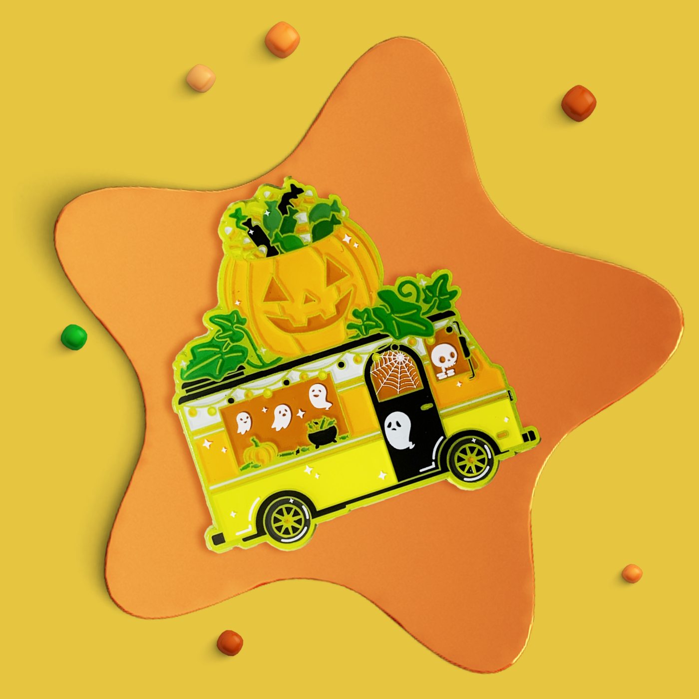 Trick Or Treat Food Truck Enamel Pin