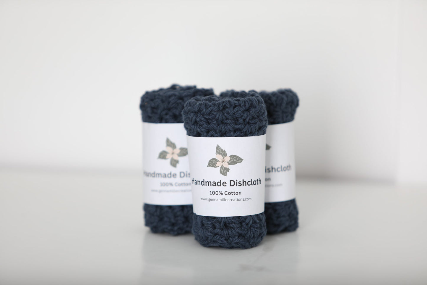 Hand Crocheted Dishcloth (Blue)
