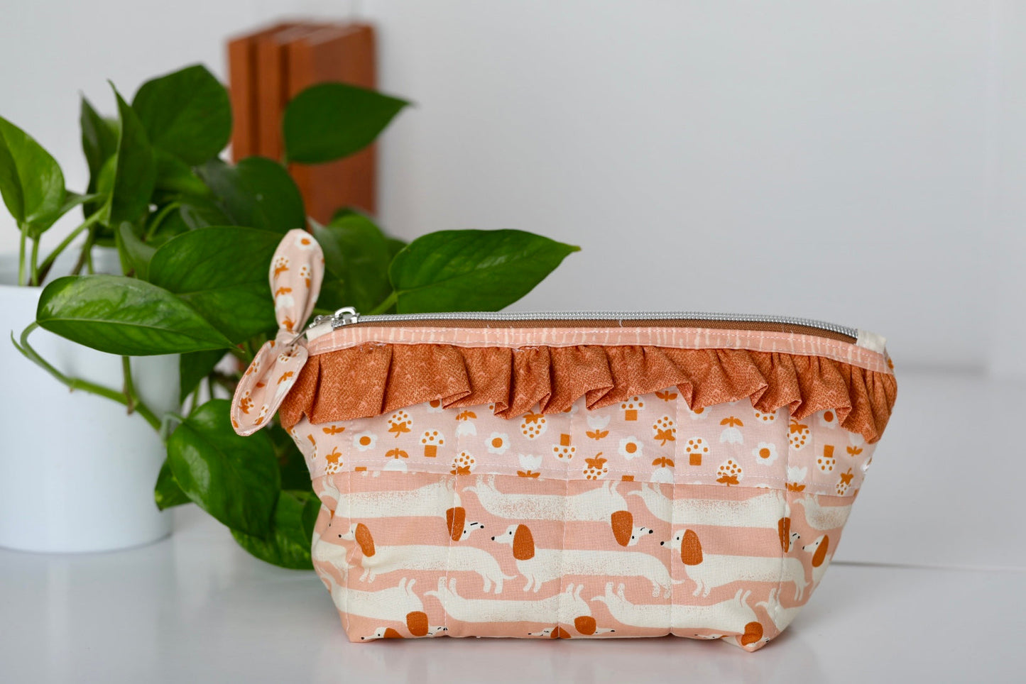 Dachshund Book Sleeve & Matching Cosmetic/Travel Bag