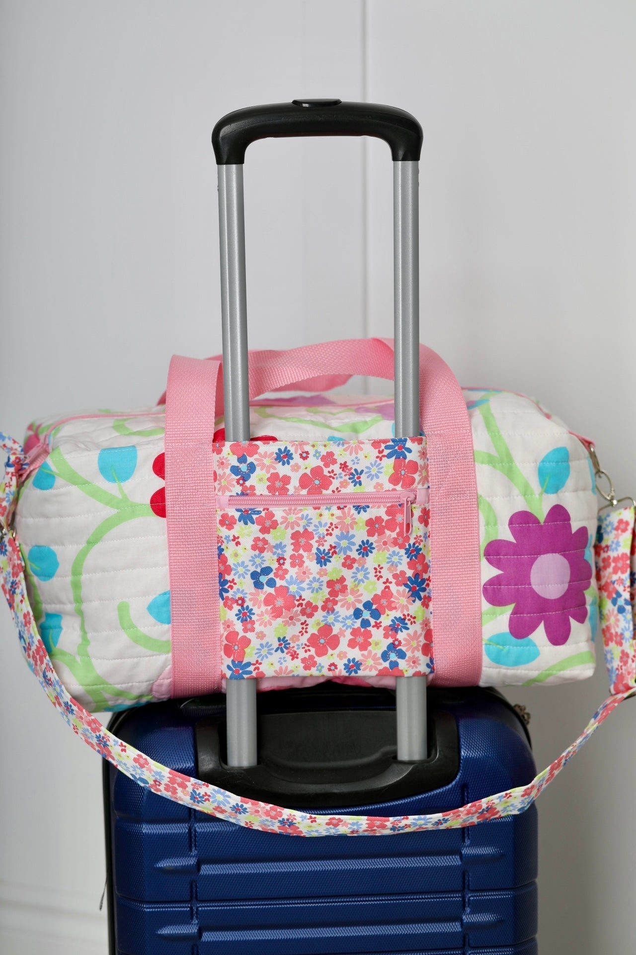 Childs Quilted Floral Duffle Travel Bag/Diaper Bag