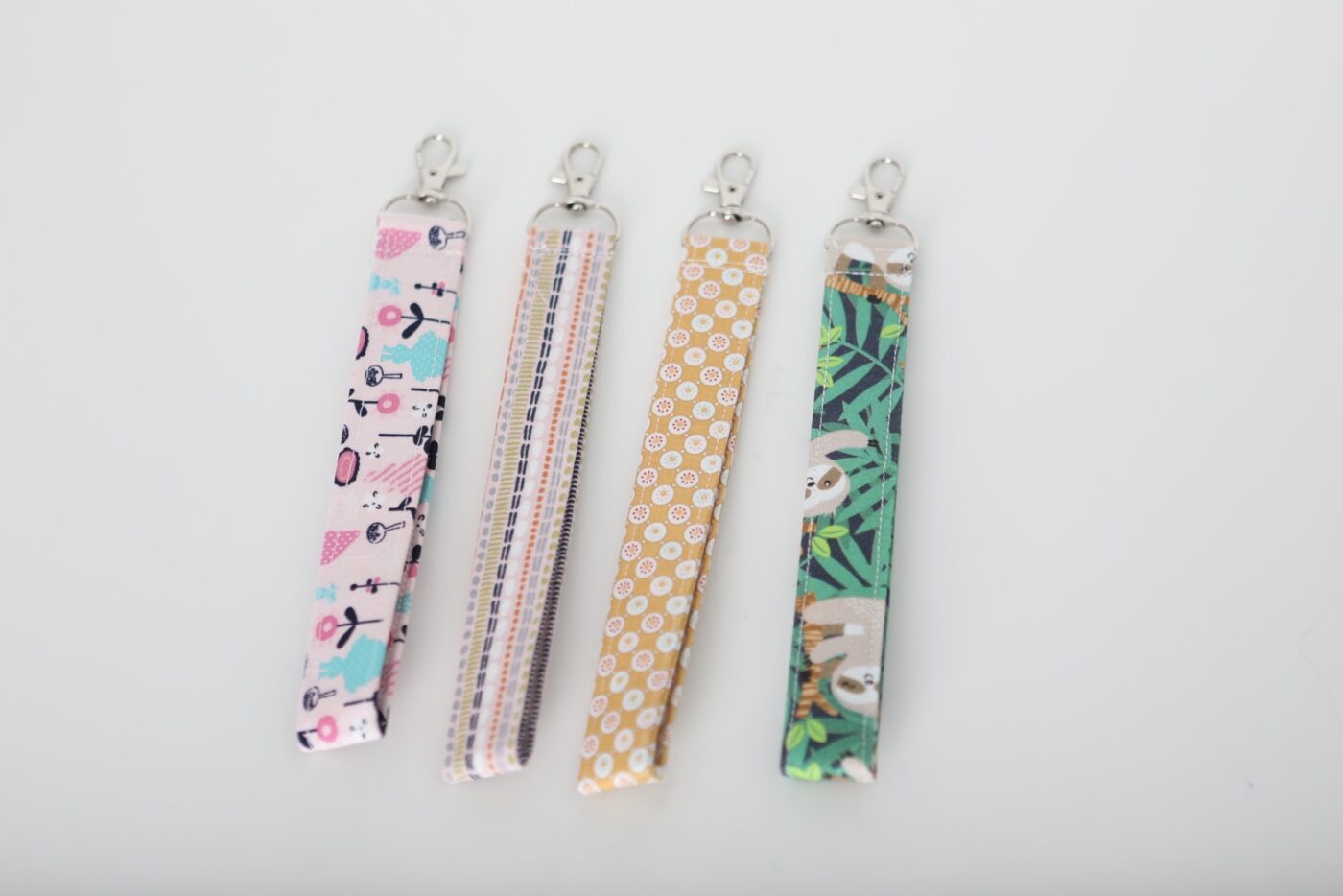 Fabric Key Fob Wristlet (Bright Stripes)