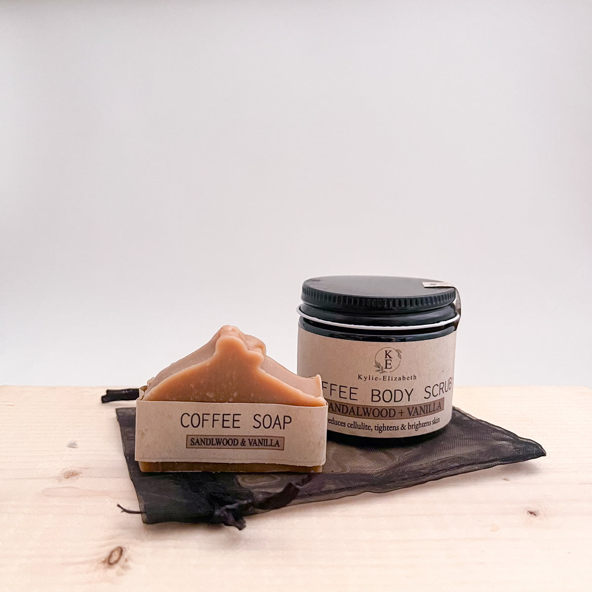 The Petite Coffee Ritual (Petite Soap & Body Scrub Duo Sandalwood & Vanilla)