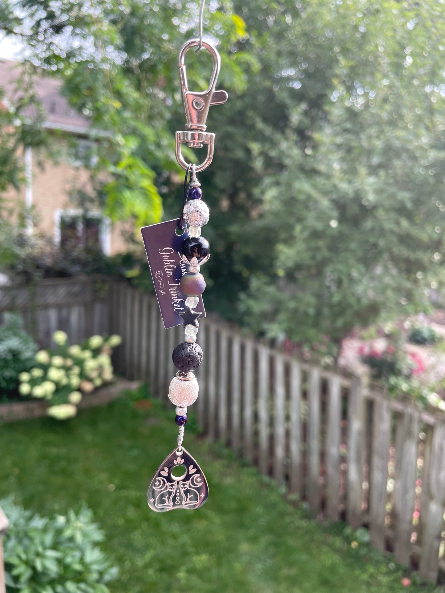 Goblin Trinket Charm Clip - Ouija Cat Sterling Silver Charm