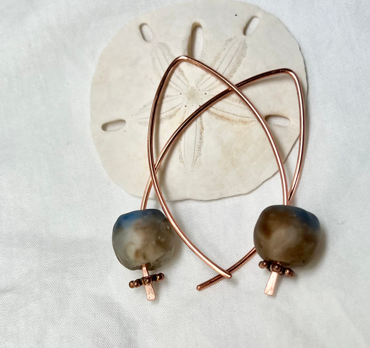 Dirty Denim Copper Earrings