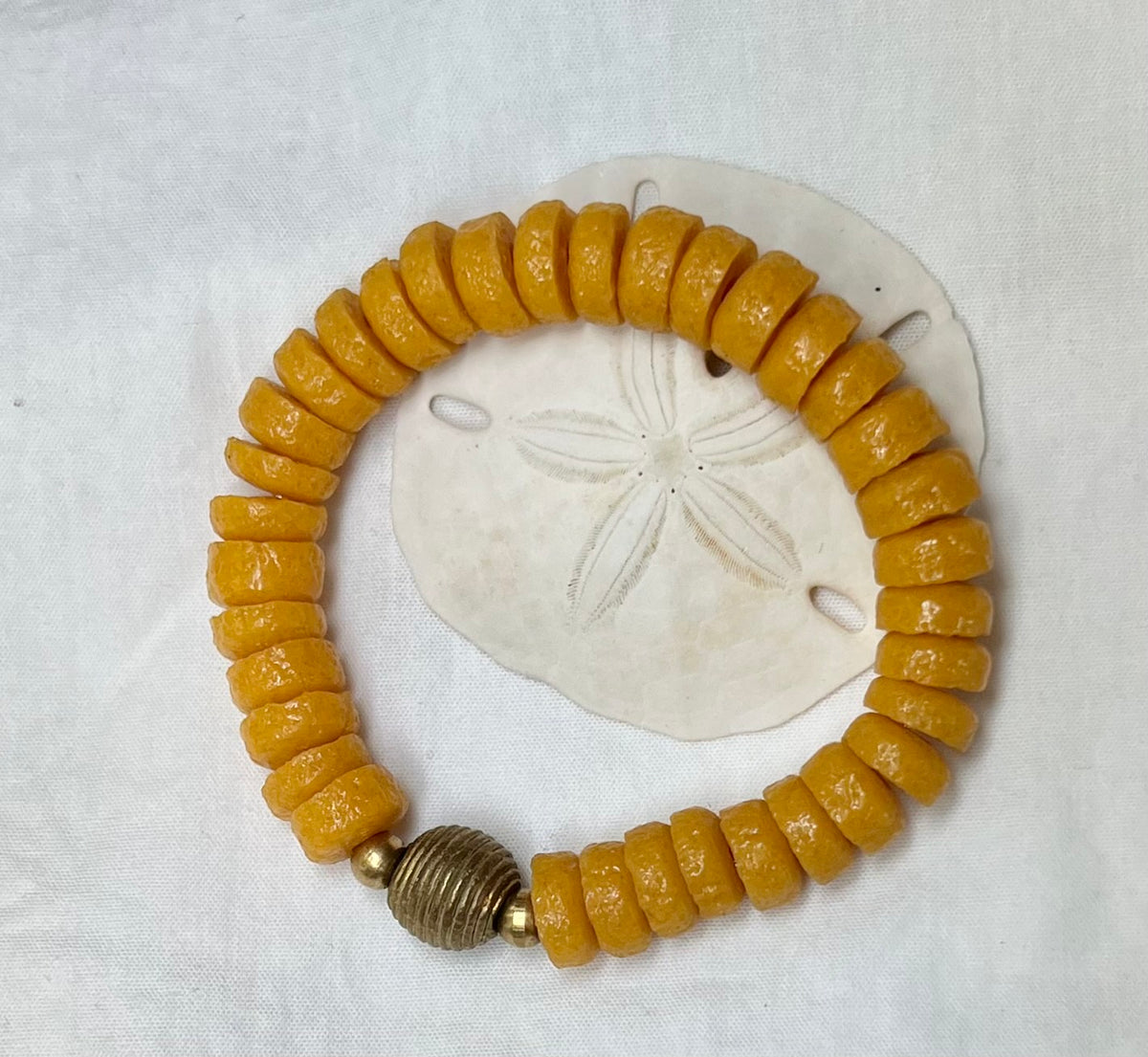 Yellow Sand Cast Bracelet