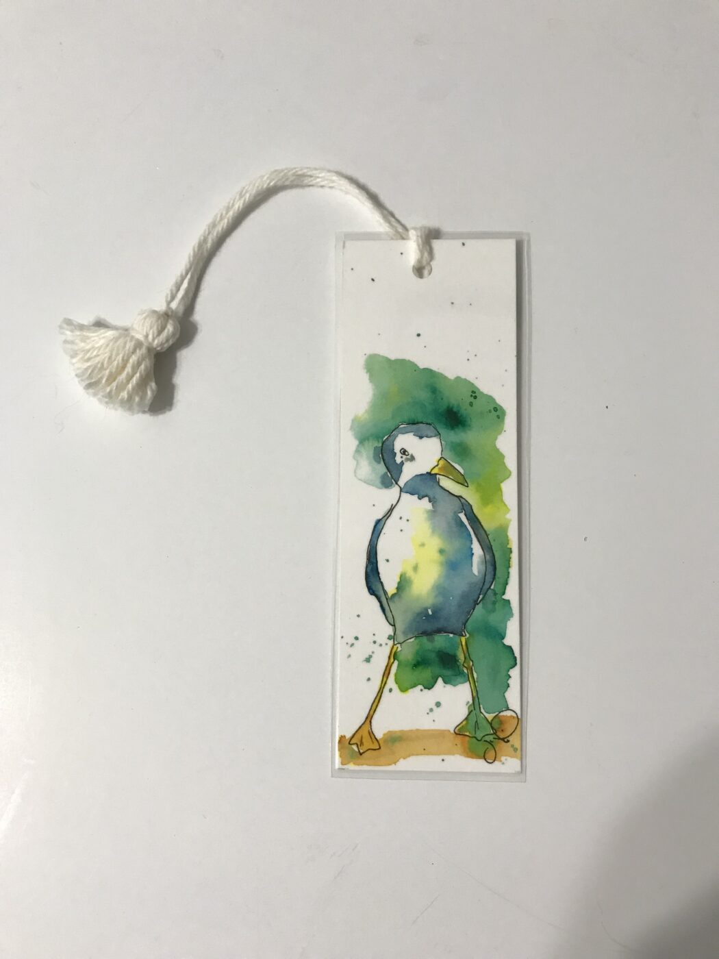 Bookmark – Green Watercolour Bird