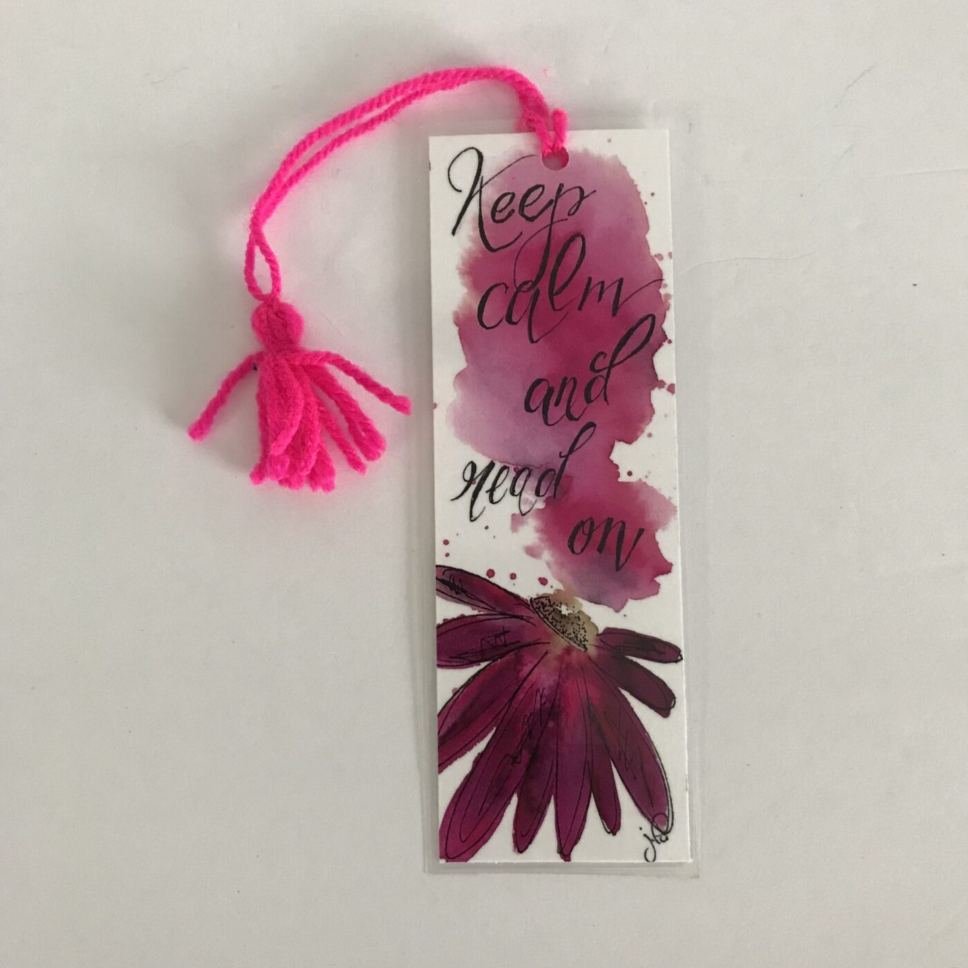 Bookmark – Keep Calm And Read On (Purple Flowers)