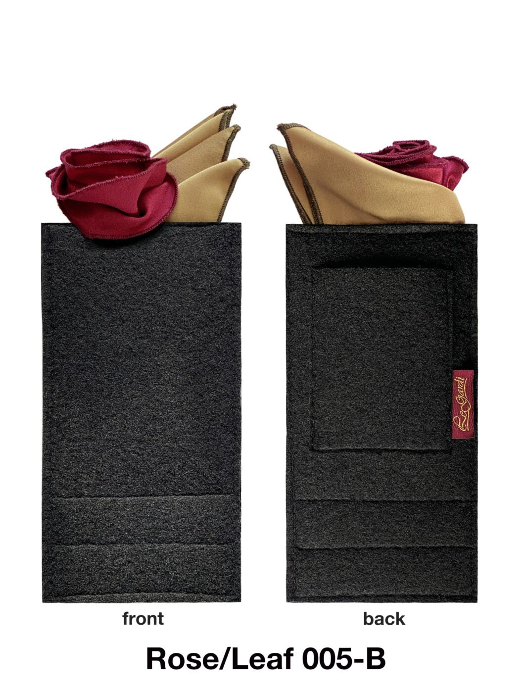Red Rose Leaf Pocket Square