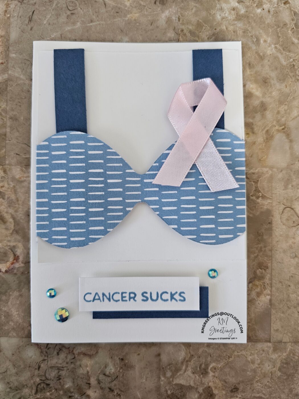 Cancer Sucks (Blue) Greeting Card