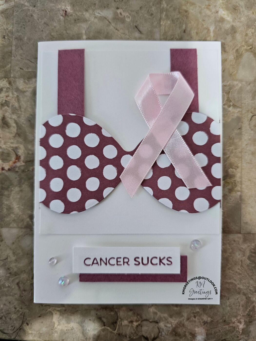Cancer Sucks (White Dots) Greeting Card