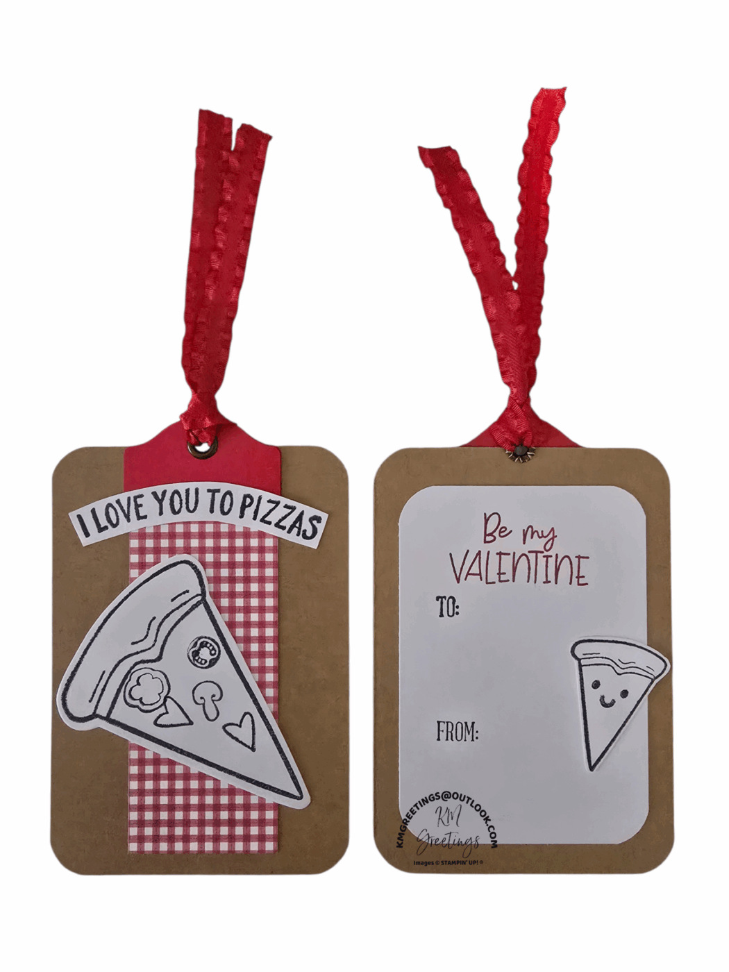 I Love You To Pizzas (Colour Your Own) Valentine Tags