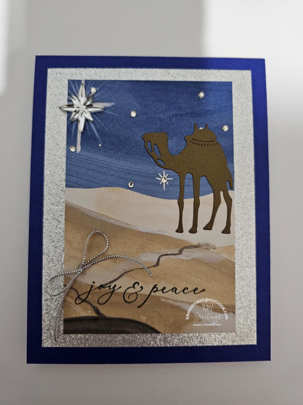 Joy And Peace (Camel In Desert with North Star) Greeting Card