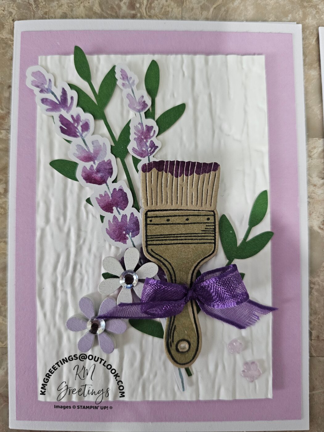 Paint Brush With Flowers Greeting Card