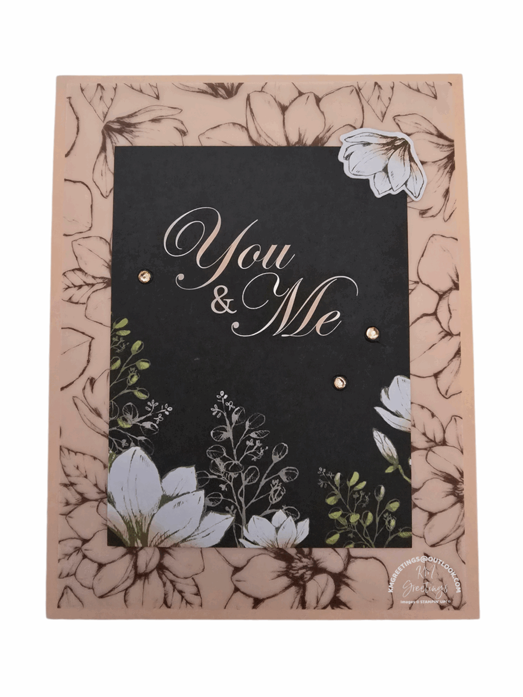 You And Me (Floral Accents) Greeting Card