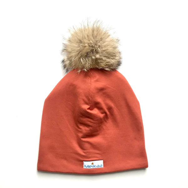 Winter Colourful Hat with Recycle Fur Pompom