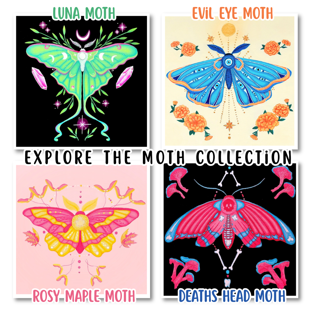 Rosy Maple Moth Art Print