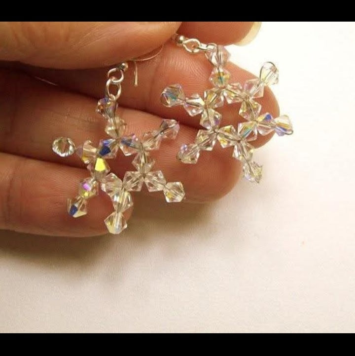 Swarovski Crystal Snowflake Earrings