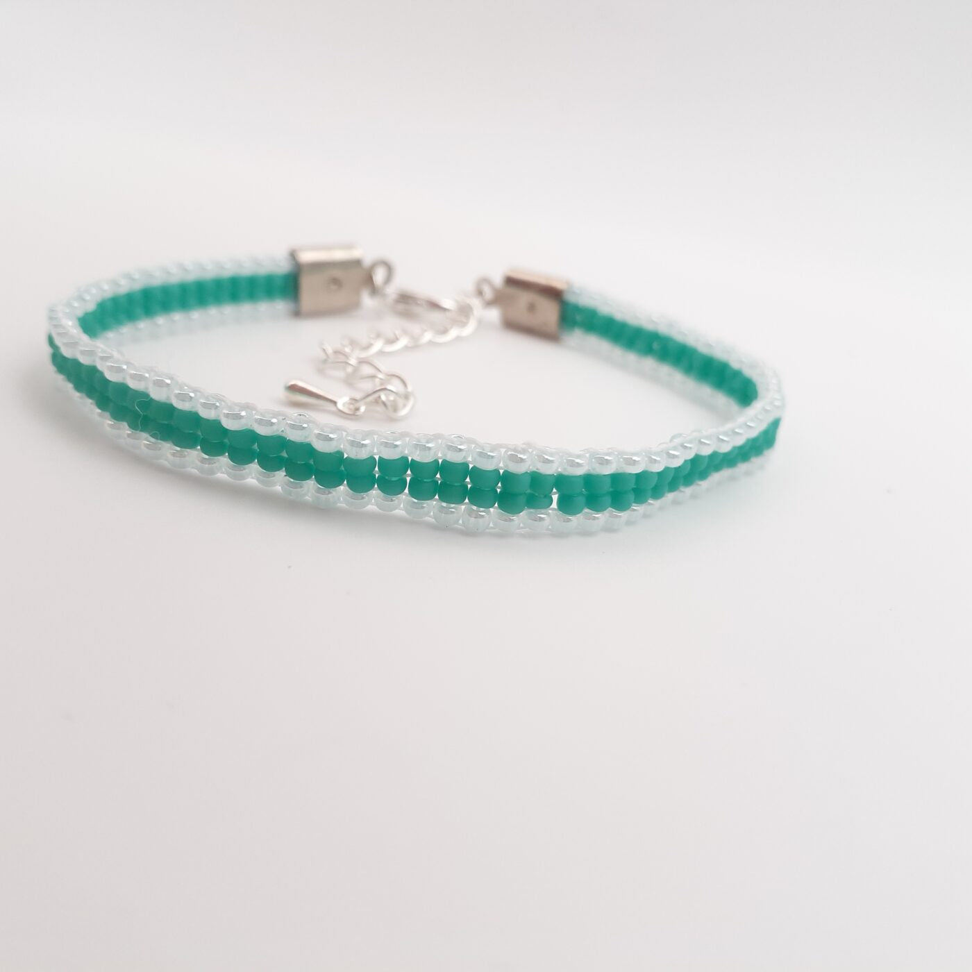 Turquoise Miyuki Glass Seed Bead handwoven Beaded Thin Bracelet