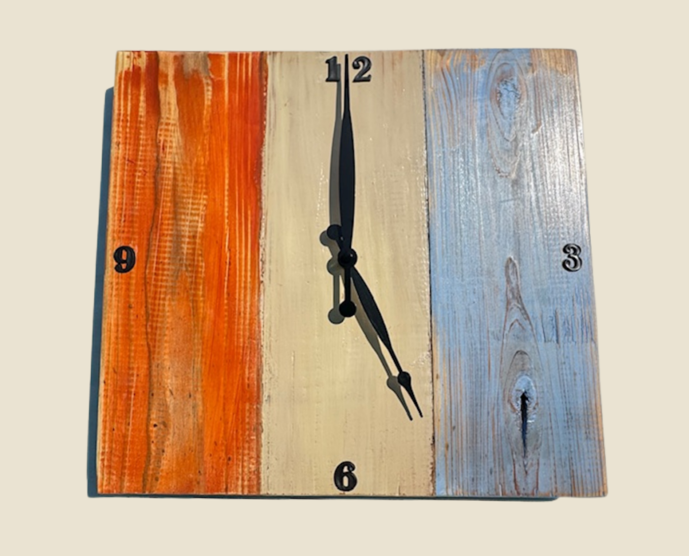 Rustic Wooden Wall Clock (Acadian)