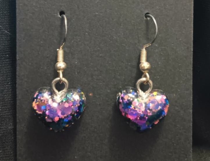 Heart Dangle Earrings (variety of colours)