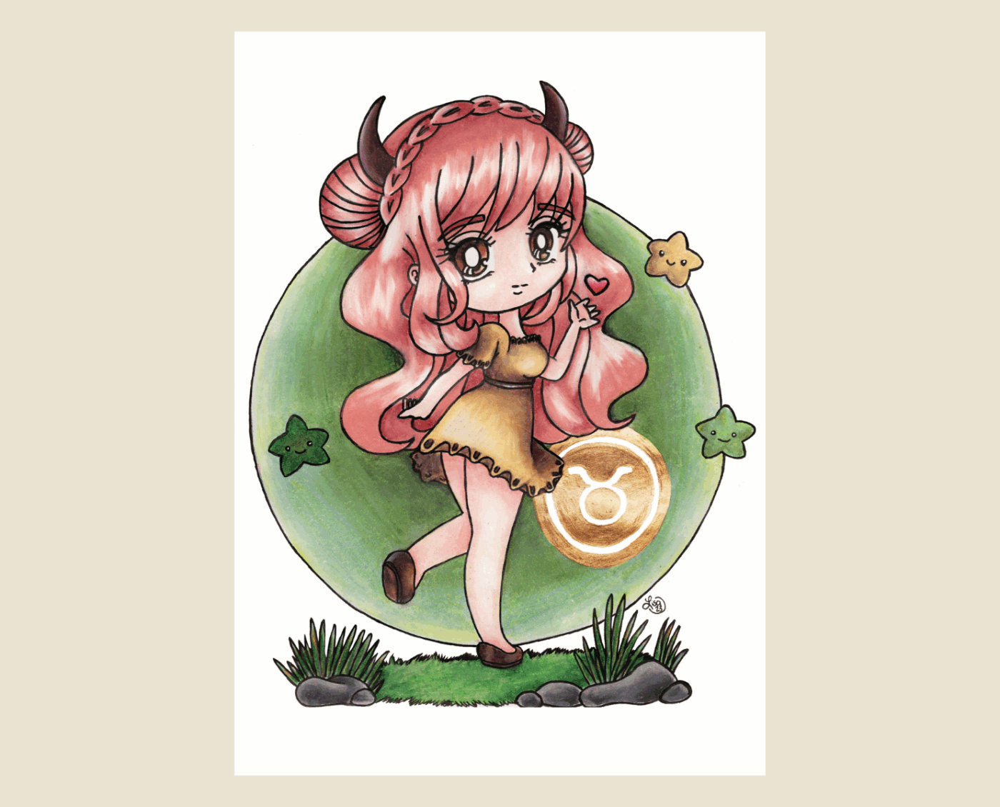 Astro Girls Art Print - Taurus