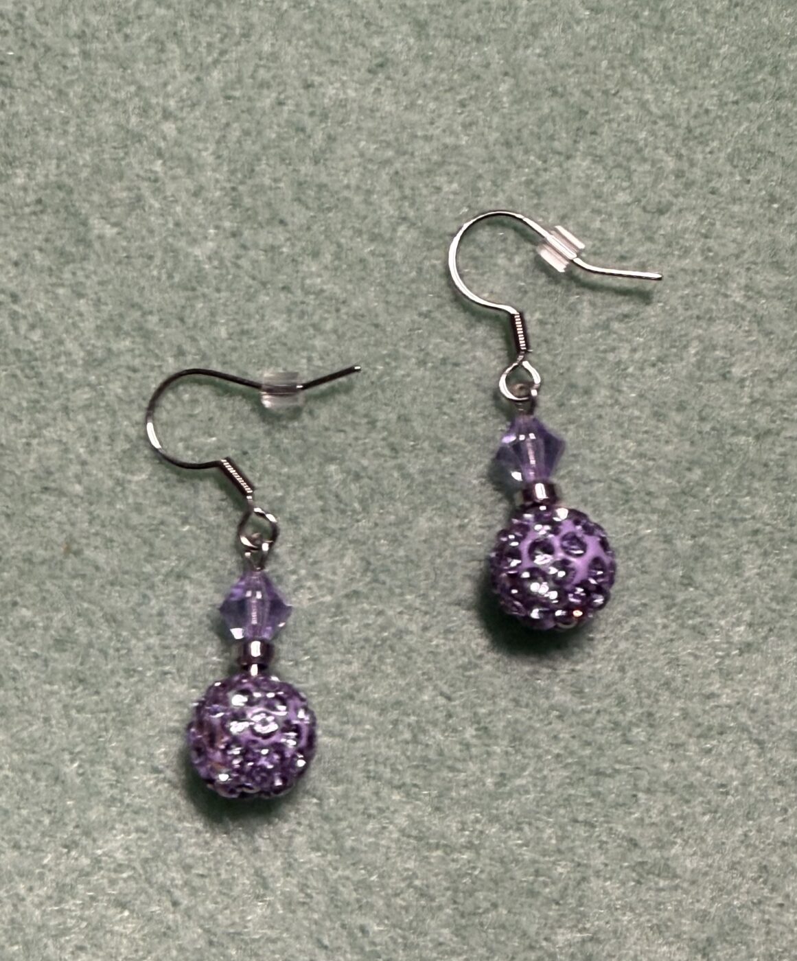 Crystal Ball Earrings (purple)