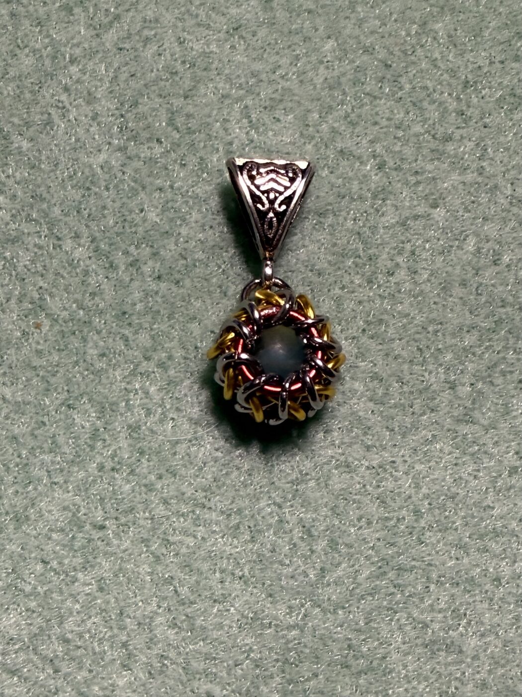 Silver Dragon’s Eye Pendant (Black)
