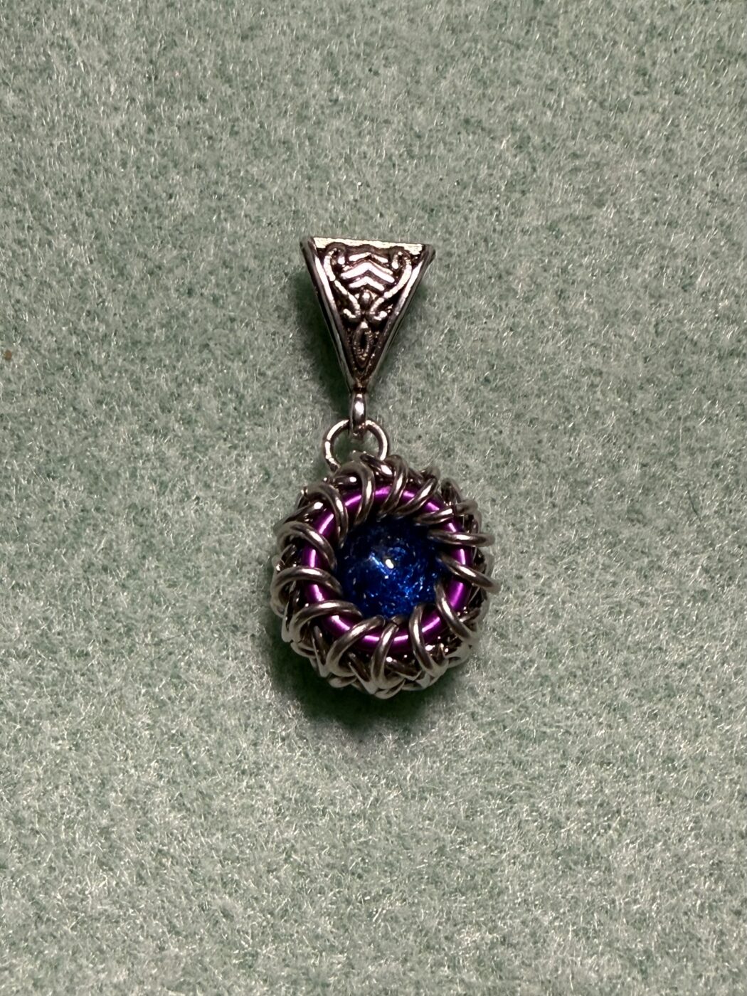 Silver Dragon’s Eye Pendant (Royal Blue)