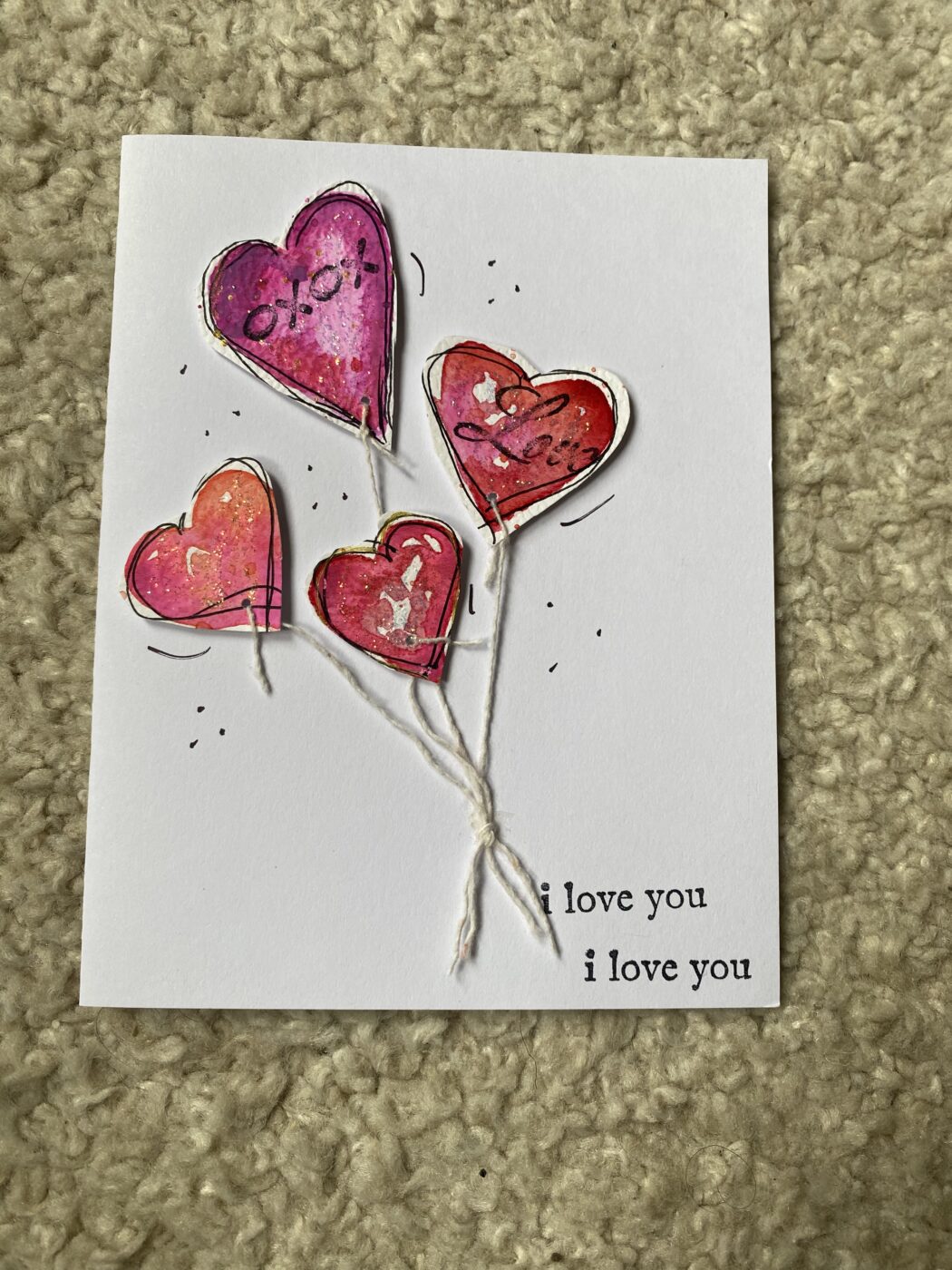 I Love You (heart balloons) Greeting Card