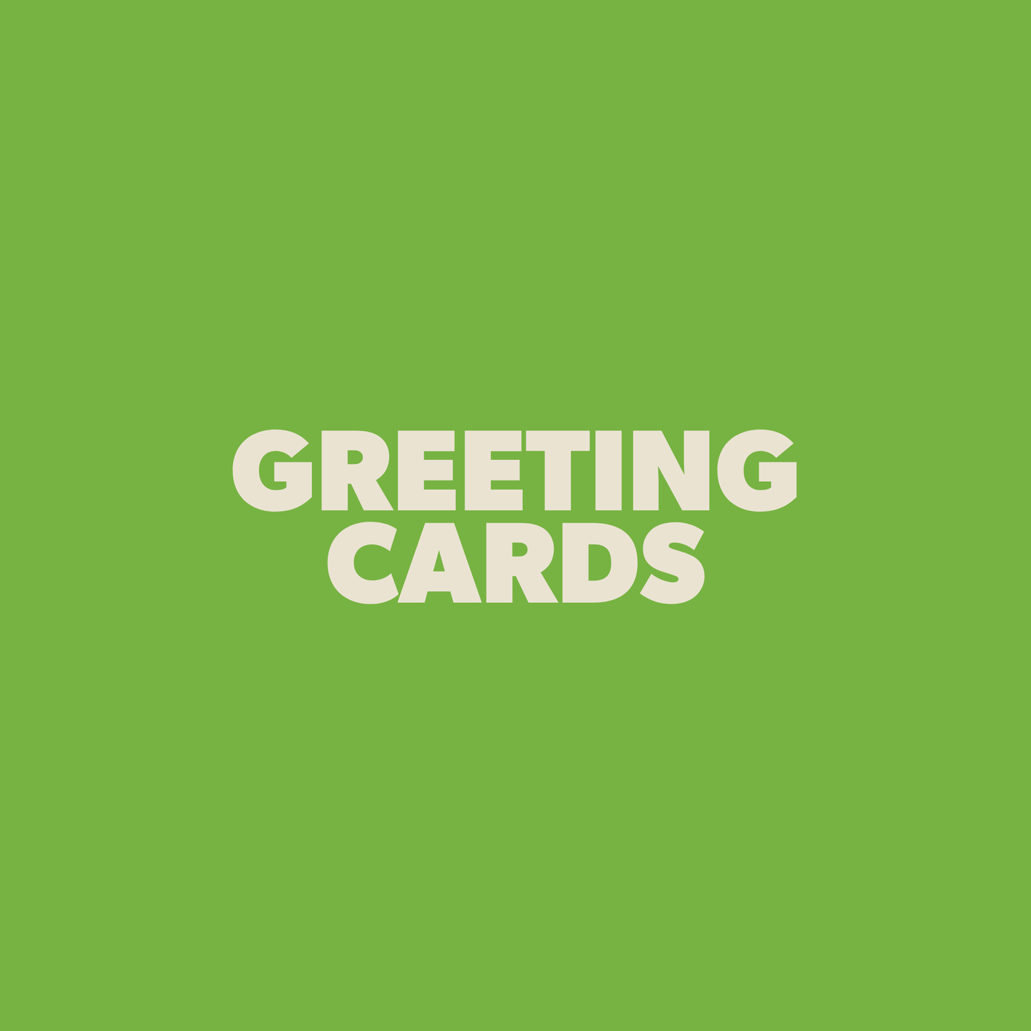 a green title card that says Greeting Cards on it