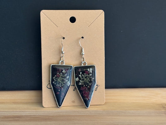 Queen Anne's Lace & Love Lies Bleeding Earrings