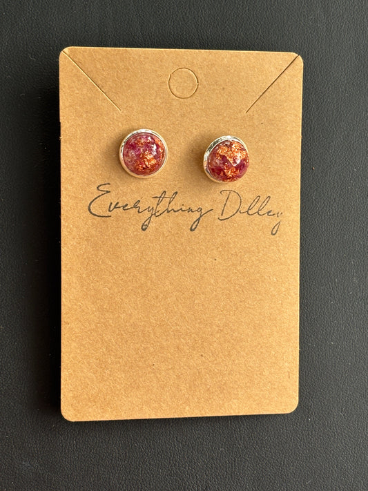 Love Lies Bleeding & Copper Stud Earrings