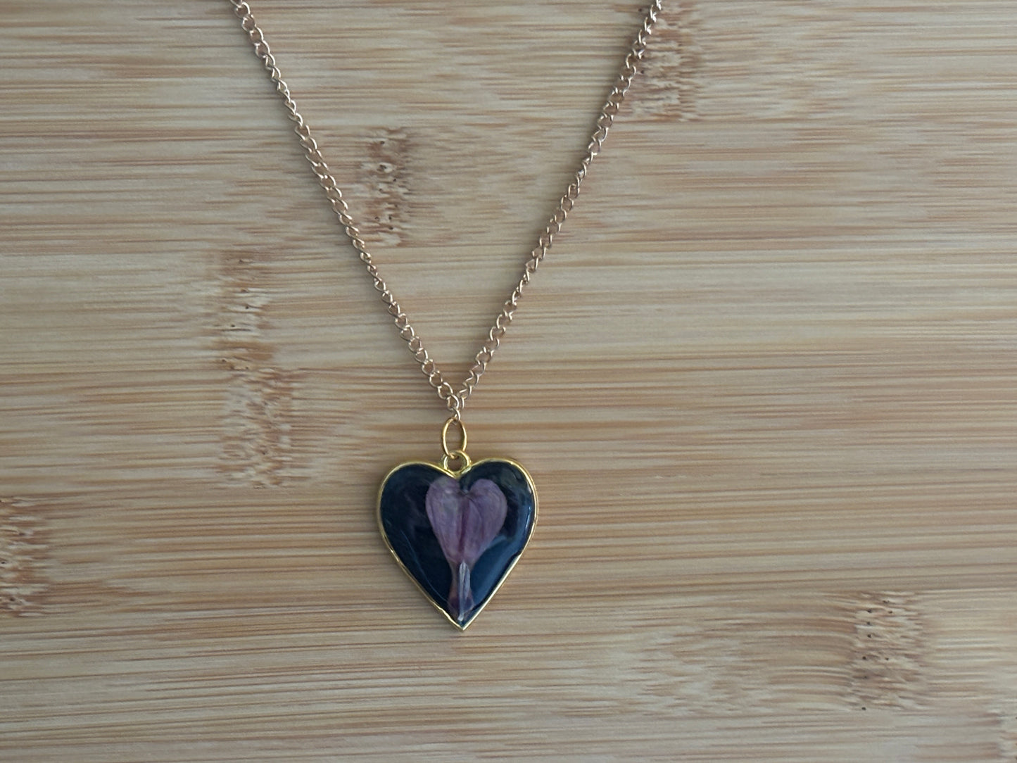 Bleeding Heart Necklace (on black)