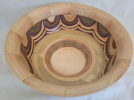 Hand-Turned Recycled Skateboard Segmented Bowl