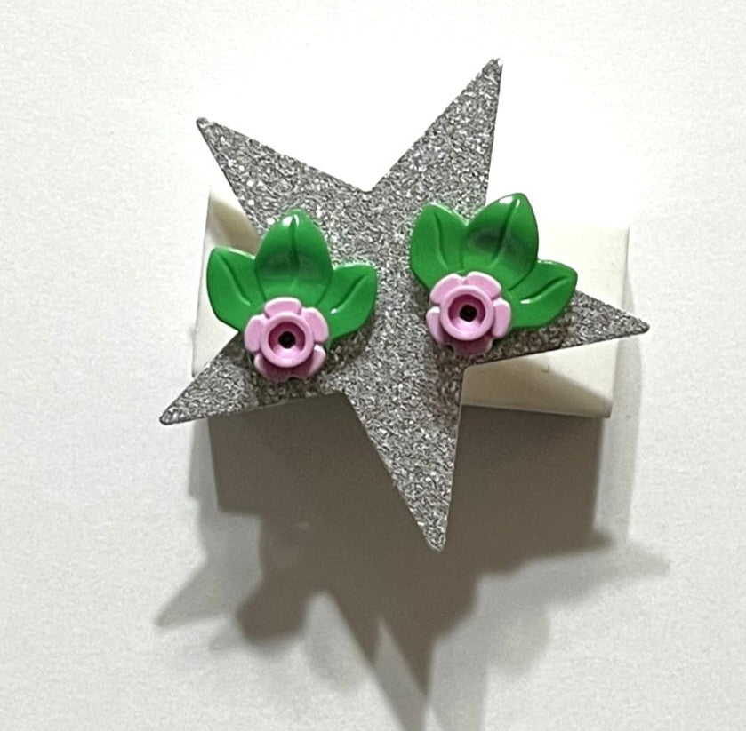 Lego Flower & Foilage Stud Earrings
