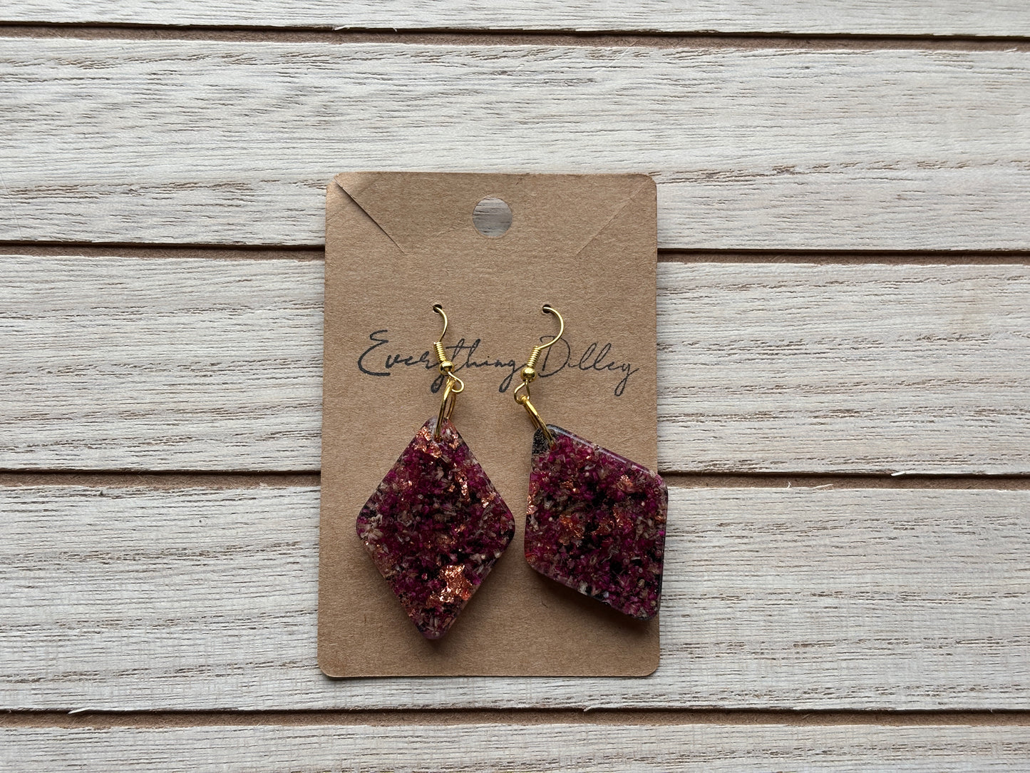 Love Lies Bleeding & Copper Flake Earrings