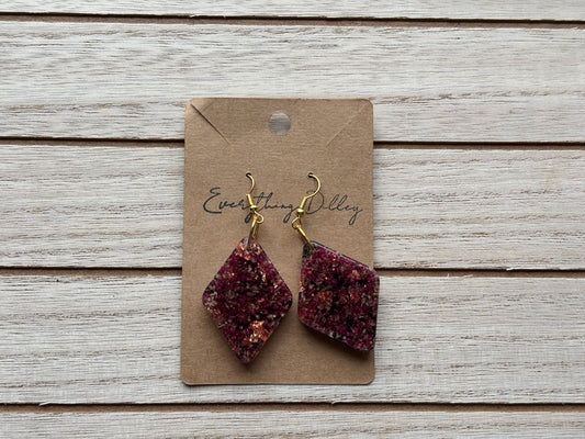 Love Lies Bleeding & Copper Flake Earrings