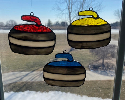 Hurry Hard! Stained Glass Curling Stones