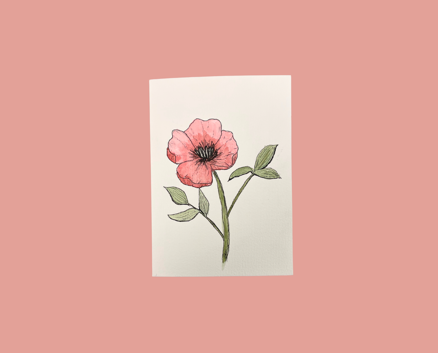 Pink Wild Rose Greeting Card