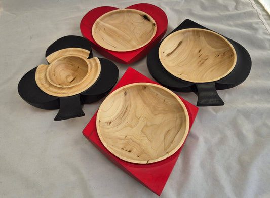 Hand-Turned “Game Night” Snack Bowl Set