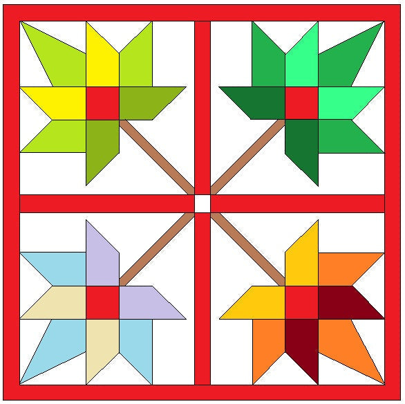 Barn Quilt Kit - Four Maple Leaves