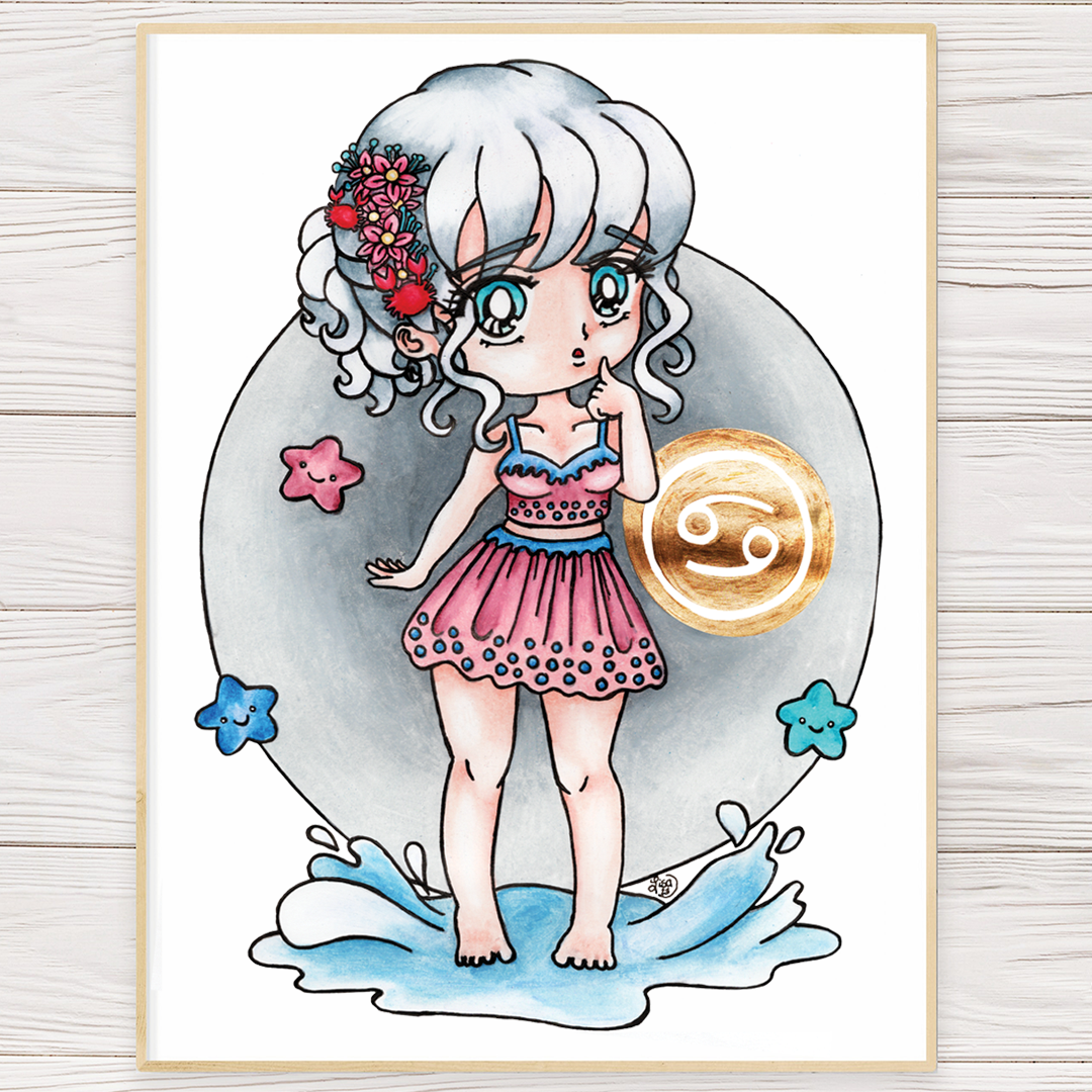 Astro Girls Art Print - Cancer