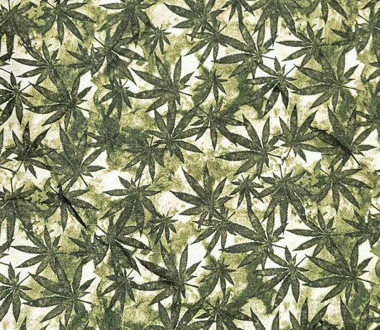 Japanese Style Reusable Gift Cloths (Cannabis Stamp Green)